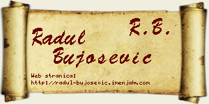 Radul Bujošević vizit kartica